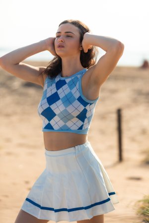 Charlotte Grey sheds her bikini top on sunlit dunes, teasing bare skin as sand clings to her curves — Charlotte Grey #1