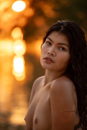 Kate AP bares all on the beach at sunset, water glistening on her skin as she poses nude — Kate AP #5